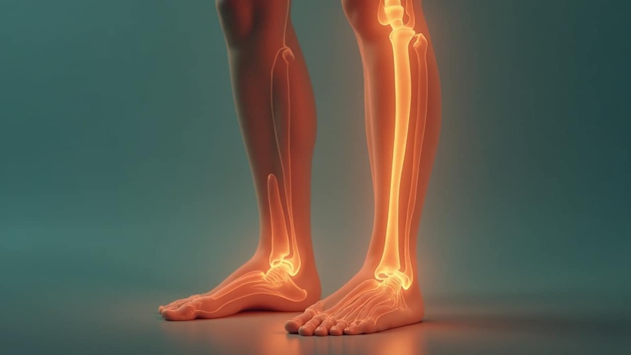 Person touching the back of their thigh where sciatic nerve pain runs